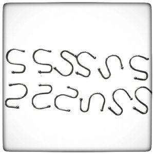 Chrome Shower Ring Hooks-Set of 12